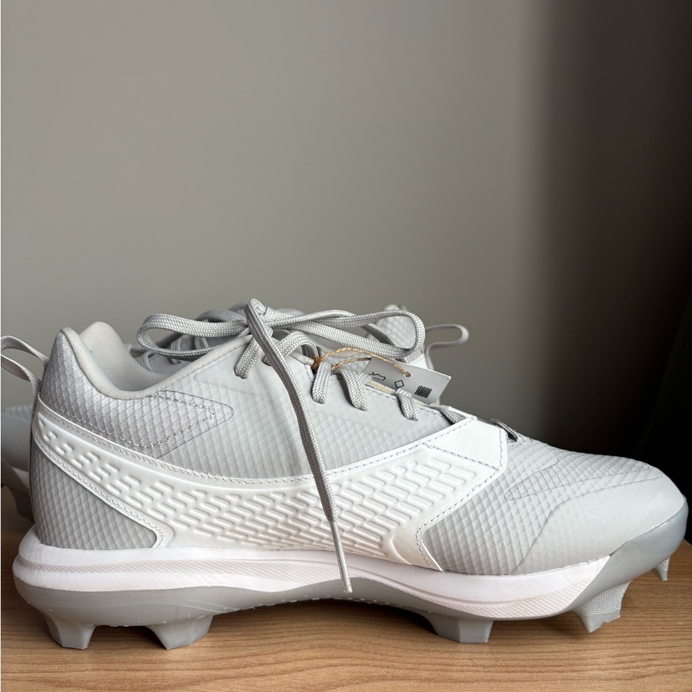 Adidas Silver and White ICON8 Baseball Cleats size 9.5 - Picture 6 of 13